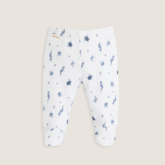 Under The Sea Newborn Footed Pants Ecru