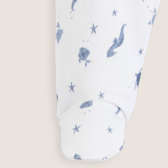 Under The Sea Newborn Footed Pants Ecru