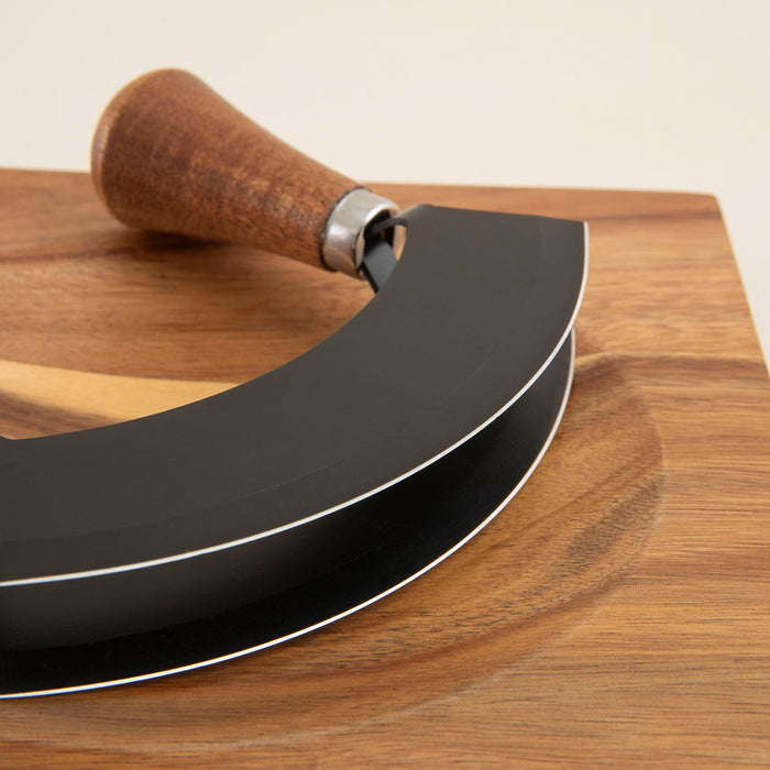 Agni Akasya Cutting Board with Knife 20x20 cm Natural