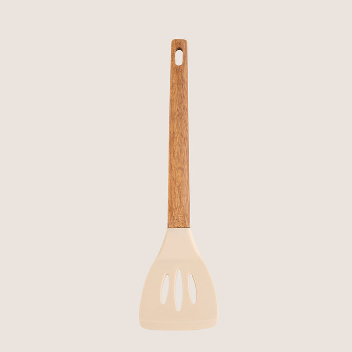 Agni Acacia Perforated Spatula 31 cm Natural