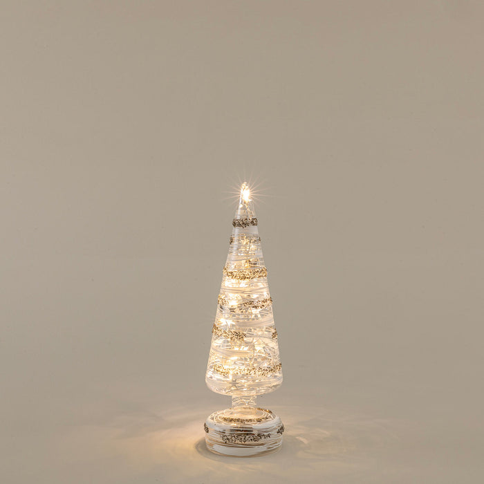 Trago Tree Decorative Objet with Lighting S TRANSPARENT/SILVER