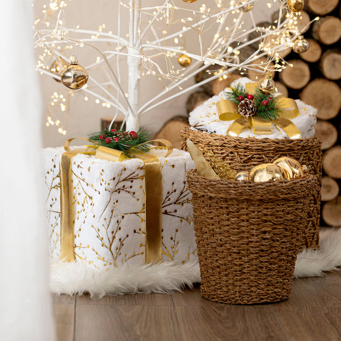 Gifty Christmas Giftbox Decor With Led 25 Cm White