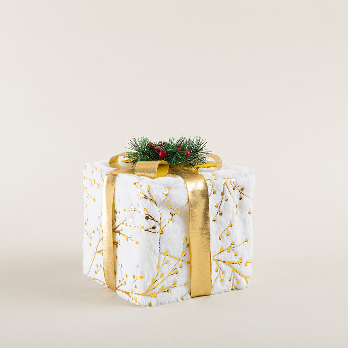Gifty Christmas Giftbox Decor With Led 20 Cm White