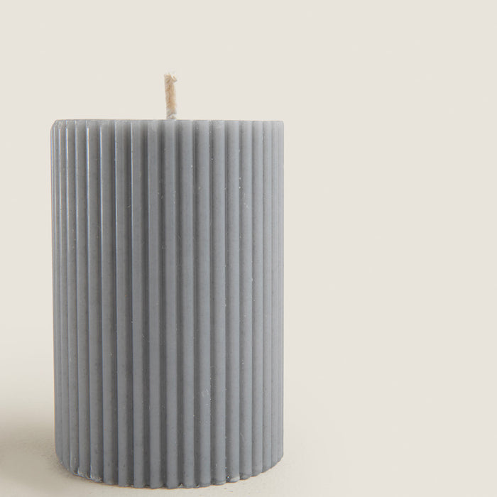 Helen Pillar Candle 6x8 Cm Grey