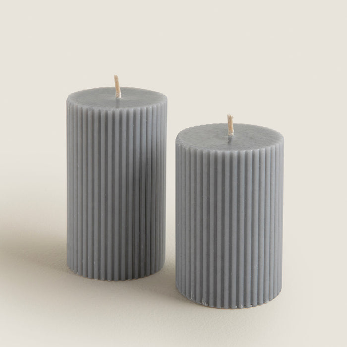 Helen Pillar Candle 6x8 Cm Grey