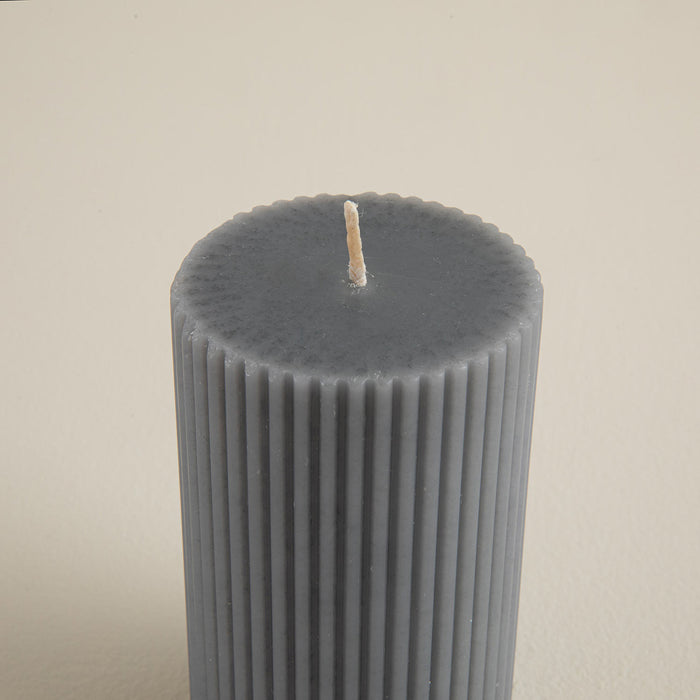 Helen Pillar Candle 6x8 Cm Grey