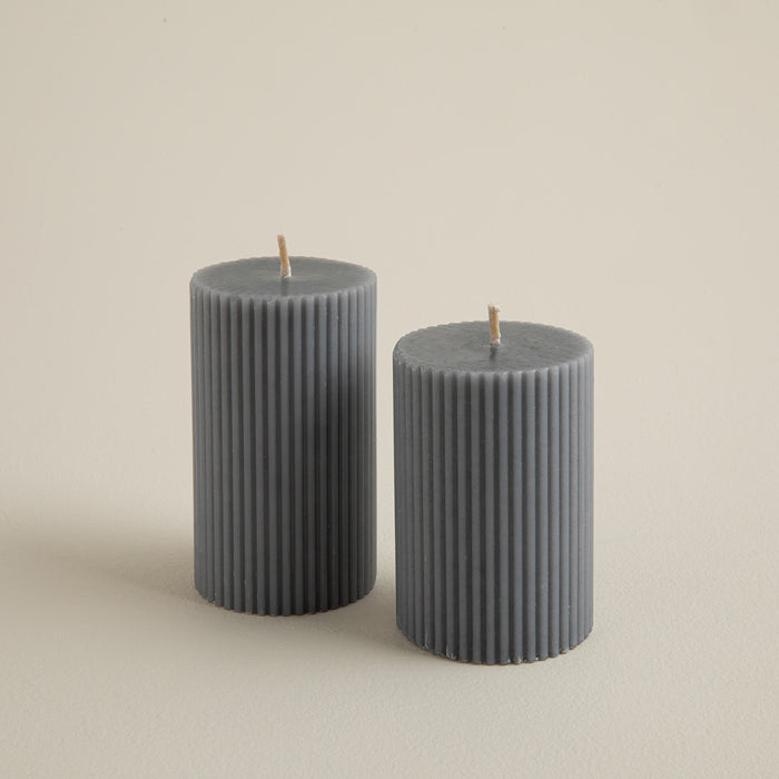 Helen Pillar Candle 6x8 Cm Grey