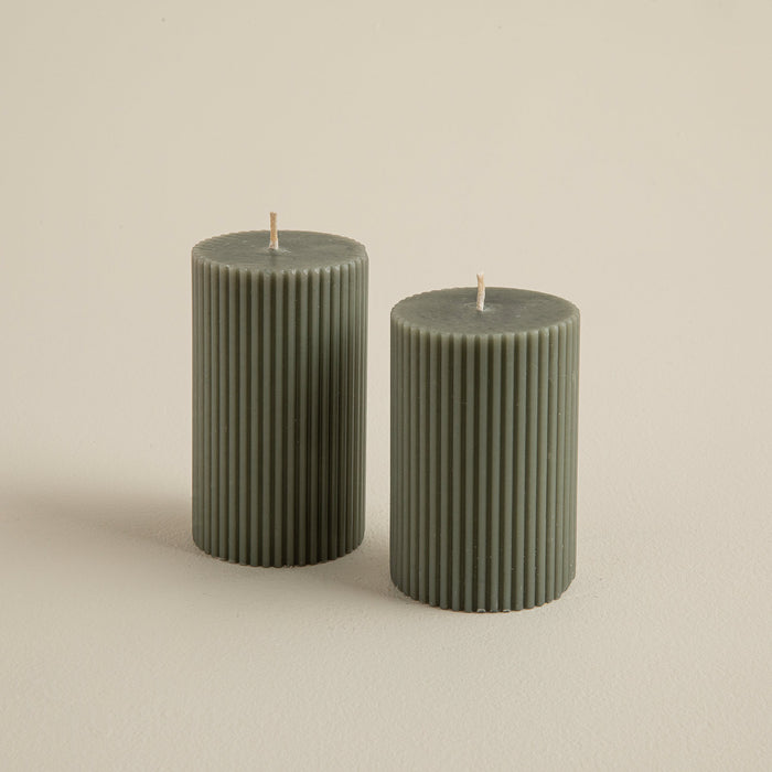 Helen Pillar Candle 6x8 Cm Khaki