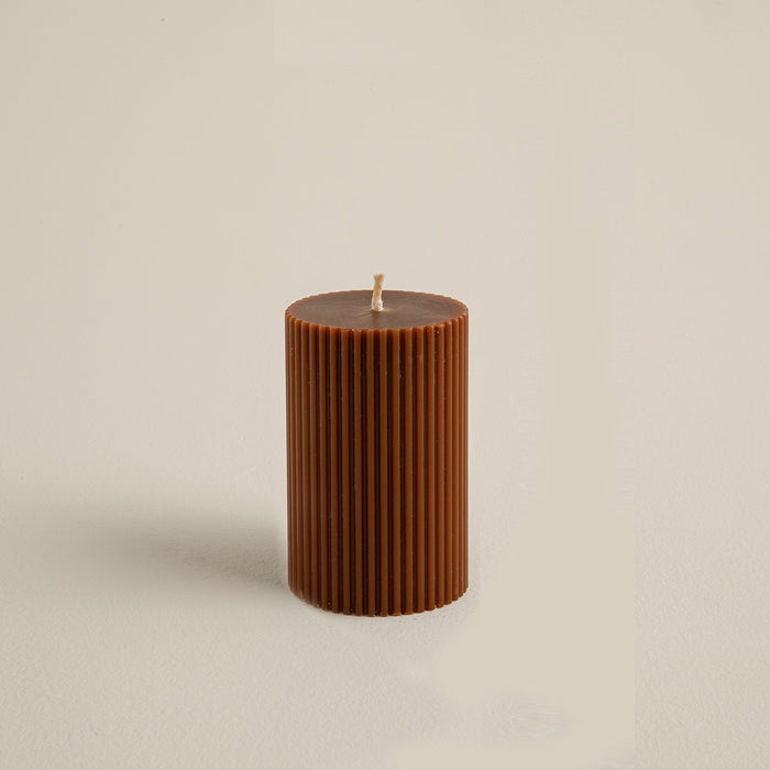 Helen Pillar Candle 6x8 Cm Brown