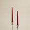 Gilded Candlestick Candle Set of 2 Red