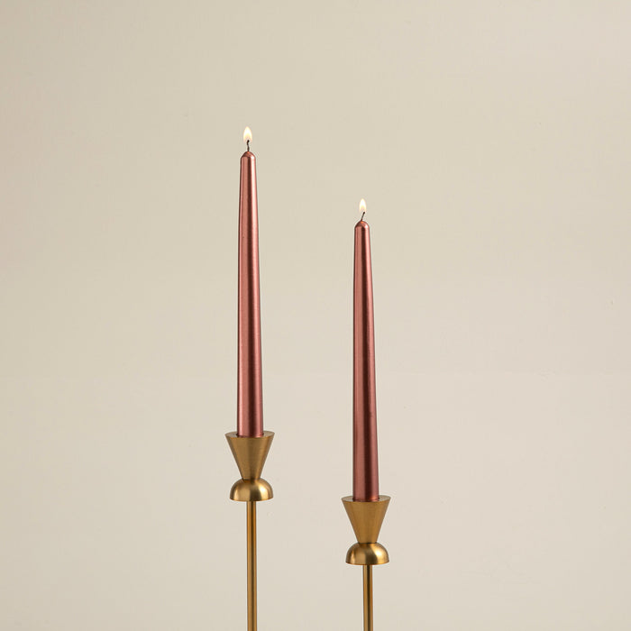 Gilded Candlestick Candle Set of 2 ROSE GOLD