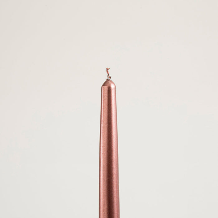 Gilded Candlestick Candle Set of 2 ROSE GOLD