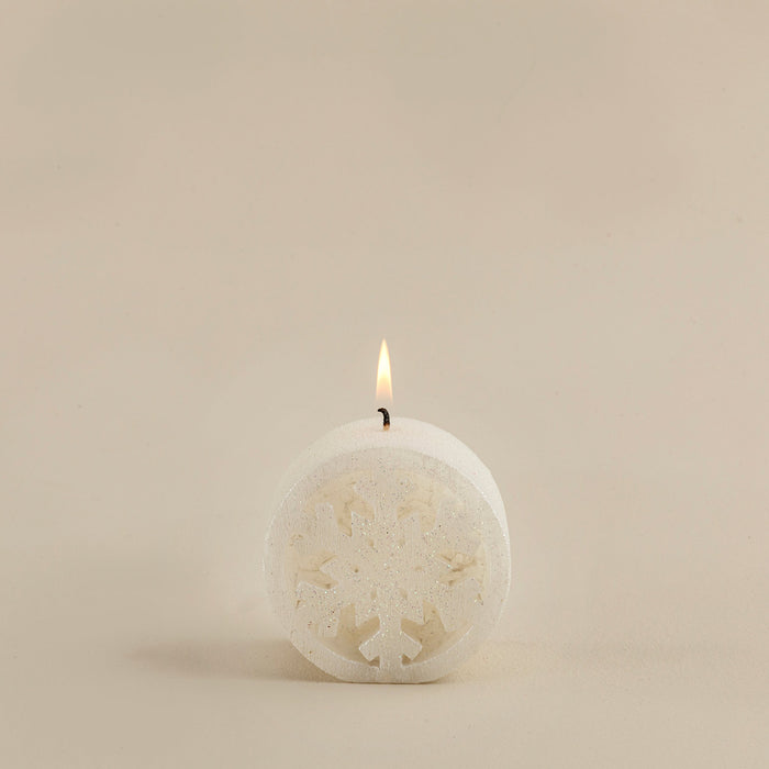 Snow Flake Candle 8 Cm White