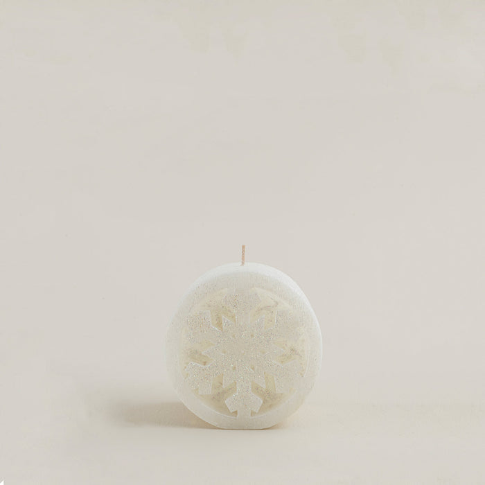 Snow Flake Candle 8 Cm White