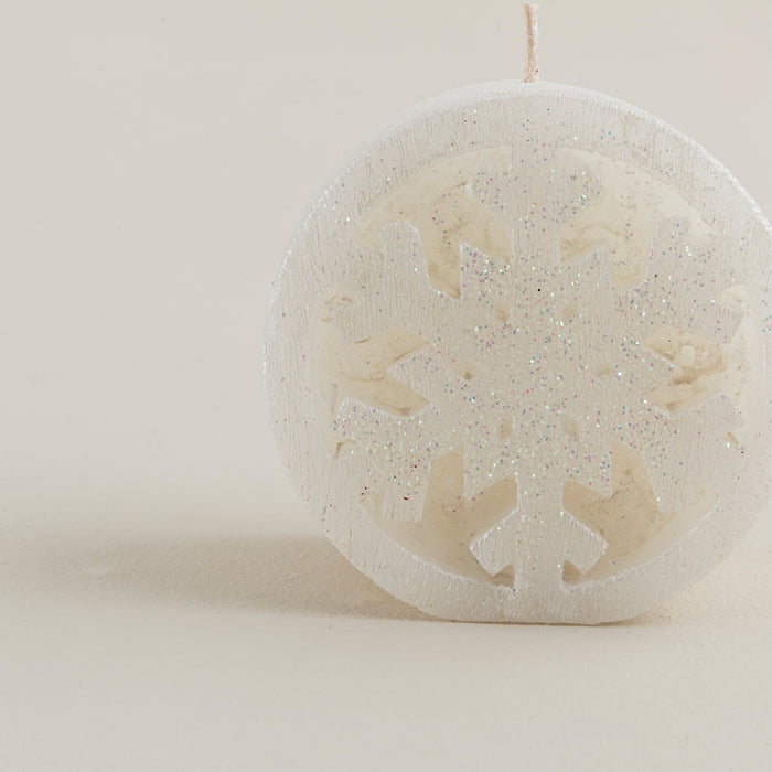 Snow Flake Candle 8 Cm White