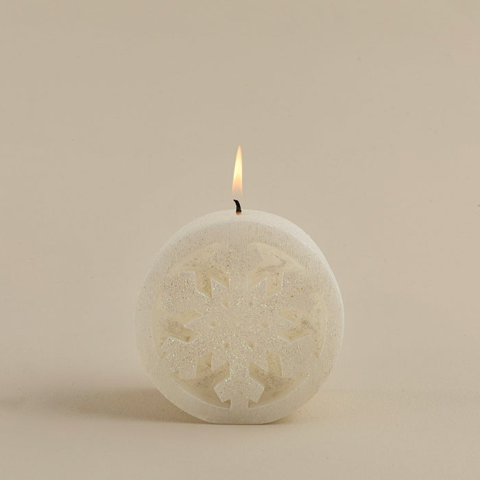 Snow Flake Candle 11 Cm White