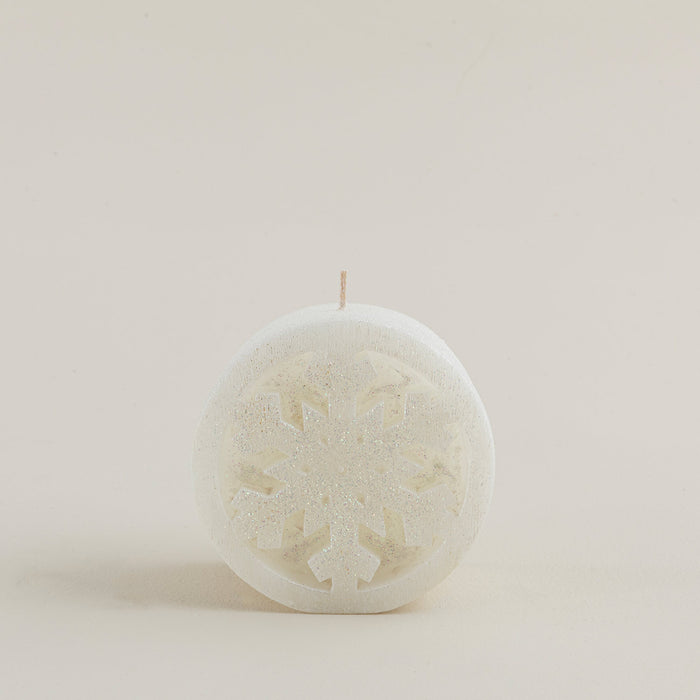 Snow Flake Candle 11 Cm White
