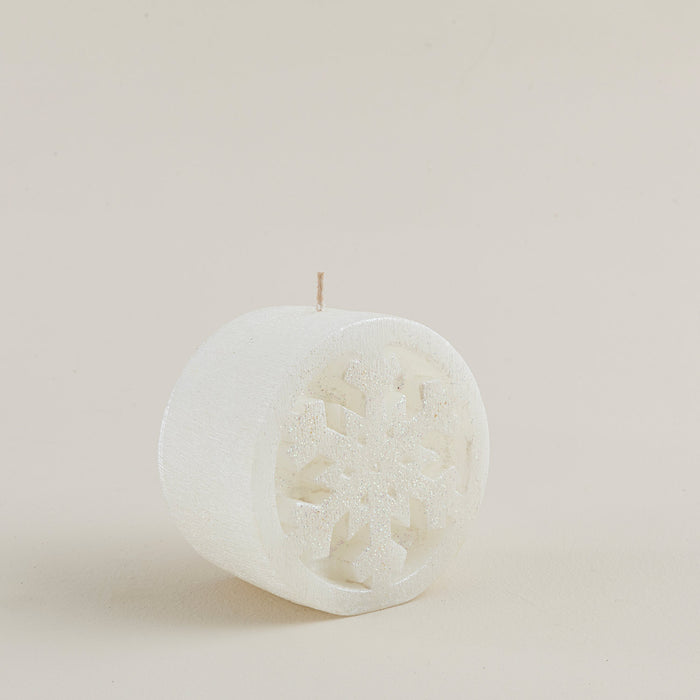 Snow Flake Candle 11 Cm White