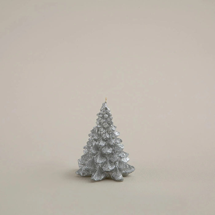 Pinely Pine Tree Candle 9 Cm Silver