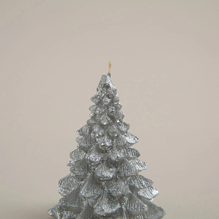 Pinely Pine Tree Candle 9 Cm Silver