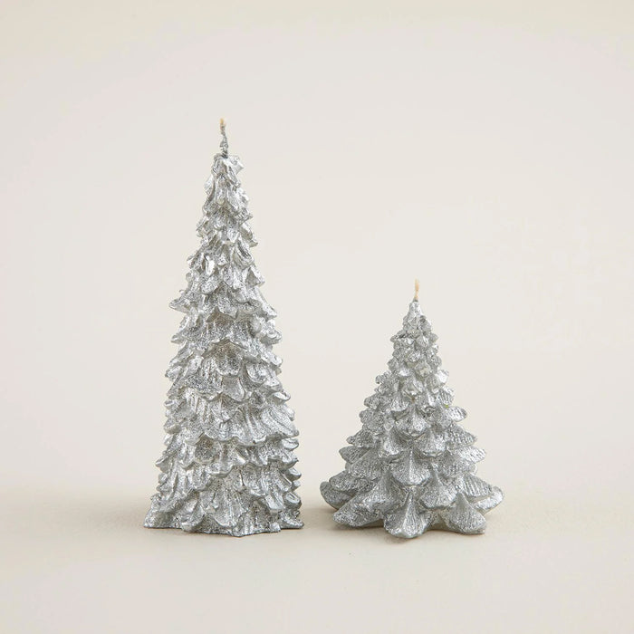 Pinely Pine Tree Candle 9 Cm Silver