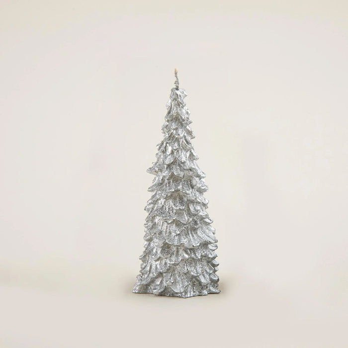 Pinely Pine Tree Candle 14 Cm Silver