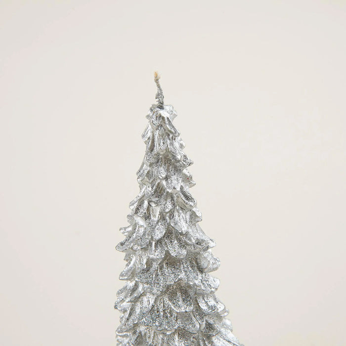 Pinely Pine Tree Candle 14 Cm Silver