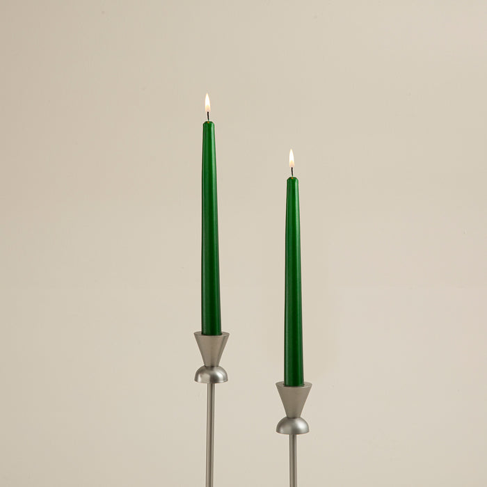 Gilded Candlestick Candle Set of 2 GREEN