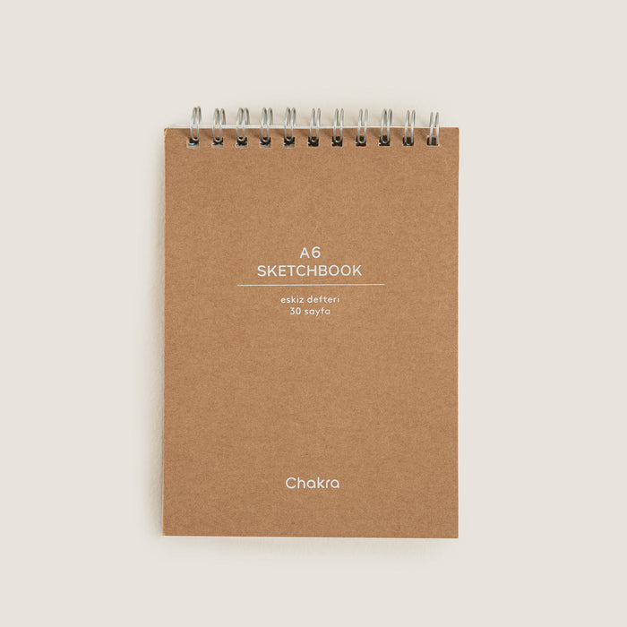 A6 Spiral sketchbook 30 sheets Natural