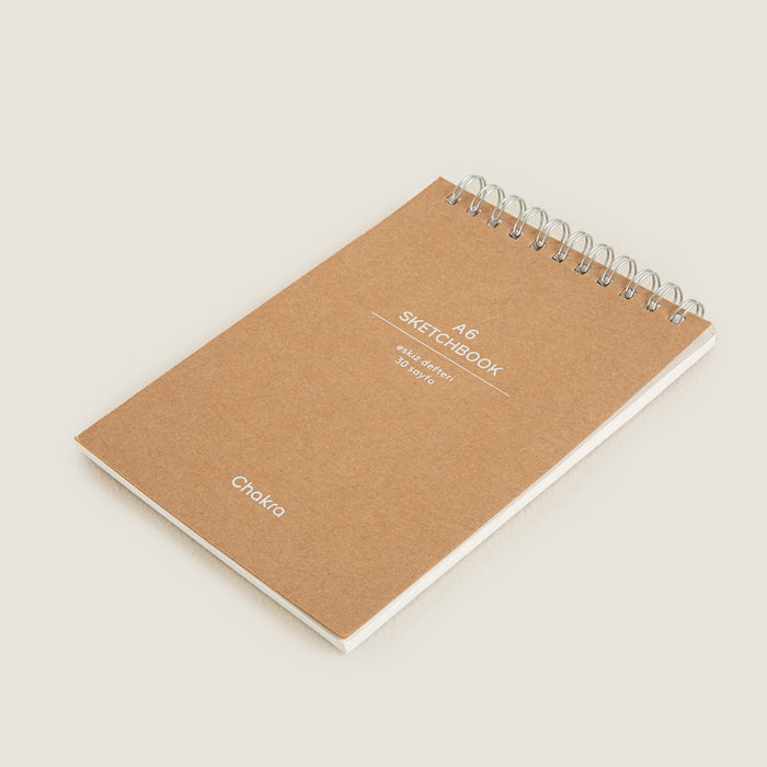 A6 Spiral sketchbook 30 sheets Natural