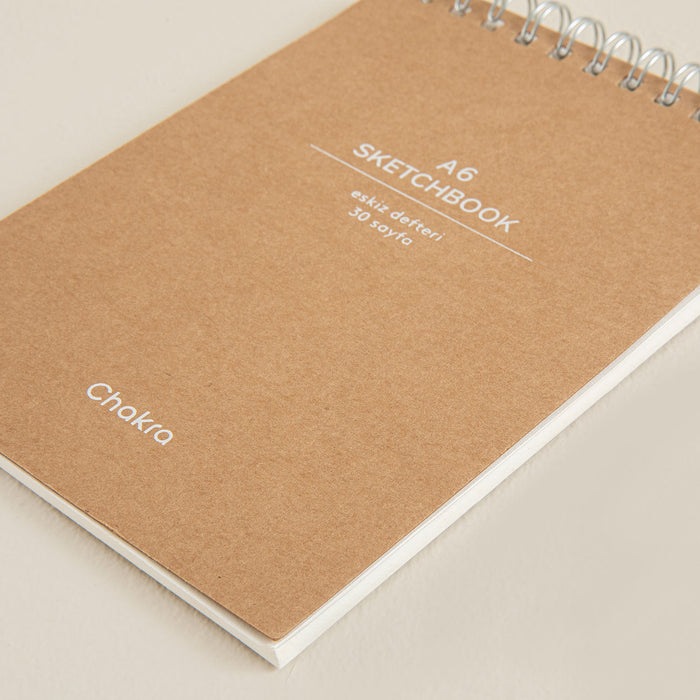A6 Spiral sketchbook 30 sheets Natural