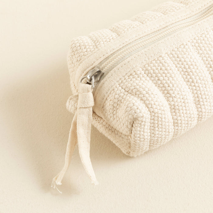 Shimma Woven Cotton Multipurpose Pouch 22x9 Cm Natural