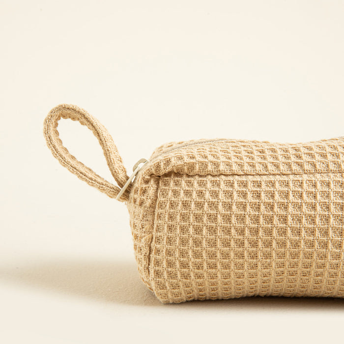 Tiarki Waffle Accessory Pouch 18,5x6 Cm Natural