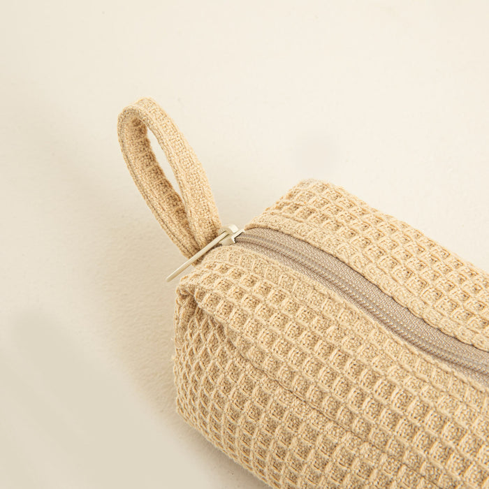 Tiarki Waffle Accessory Pouch 18,5x6 Cm Natural