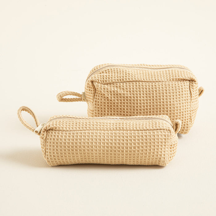 Tiarki Waffle Accessory Pouch 18,5x6 Cm Natural