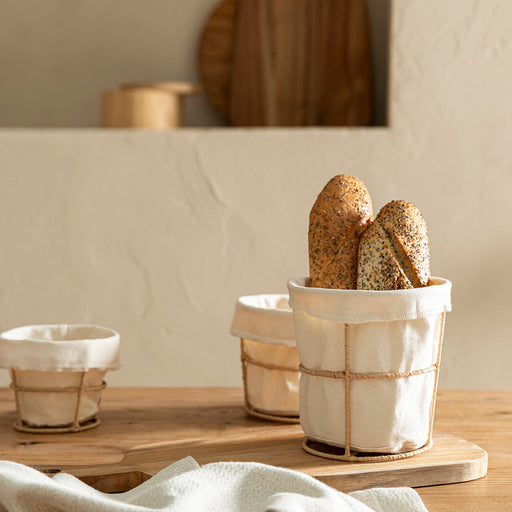 Breaddi Fabric Bread Basket 15x15 cm Natural