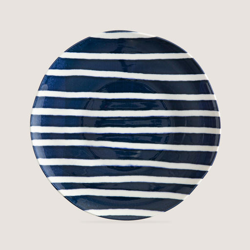 Seaside Stripe Serving Plate 28 Cm Blue/White