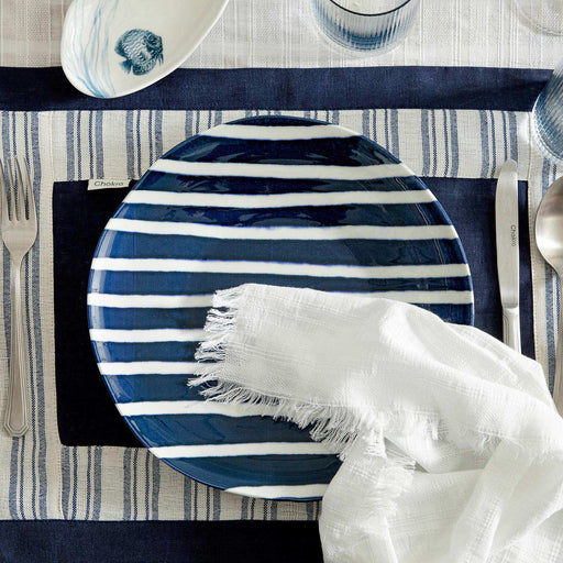 Seaside Stripe Serving Plate 28 Cm Blue/White