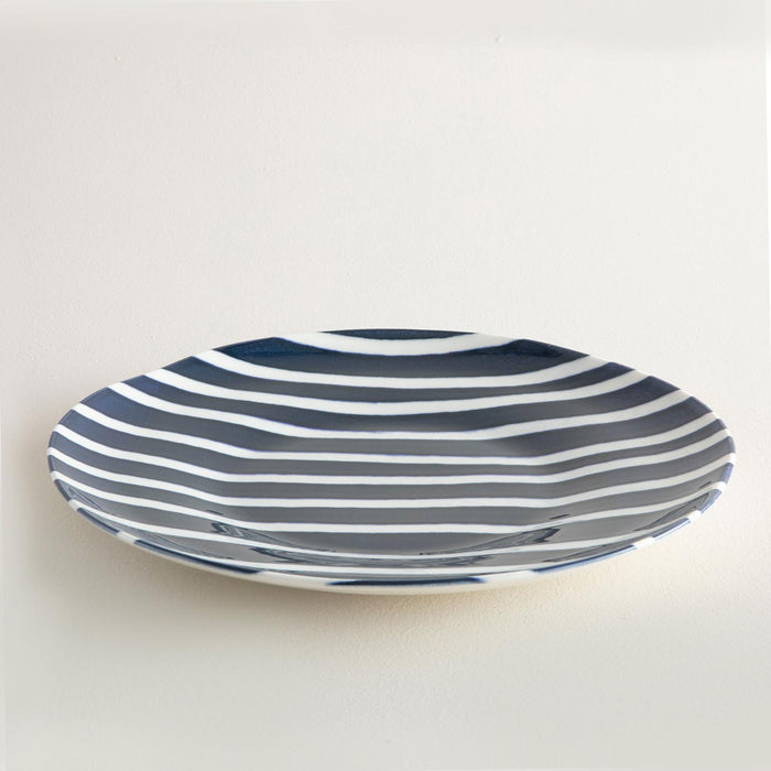 Seaside Stripe Serving Plate 28 Cm Blue/White