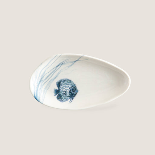 Seaside Fish Appetizer Plate 15 Cm Blue/White