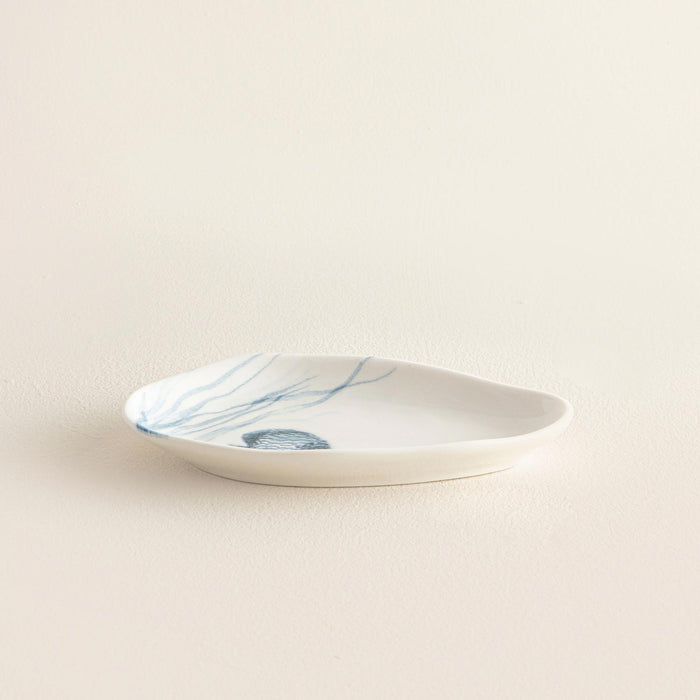 Seaside Fish Appetizer Plate 15 Cm Blue/White