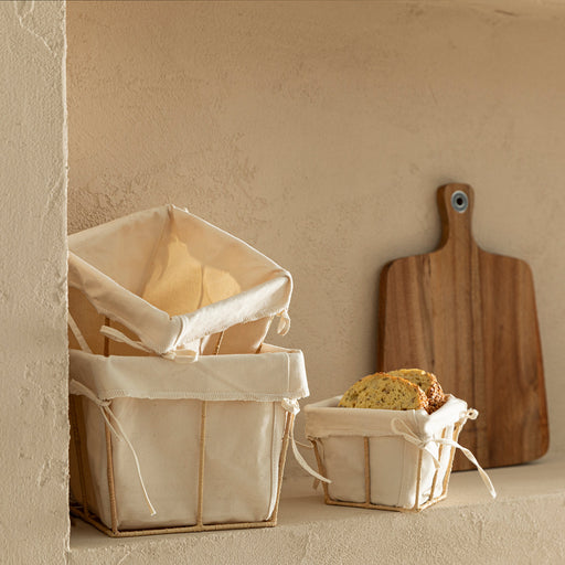 Square Bread Basket 15 cm Natural