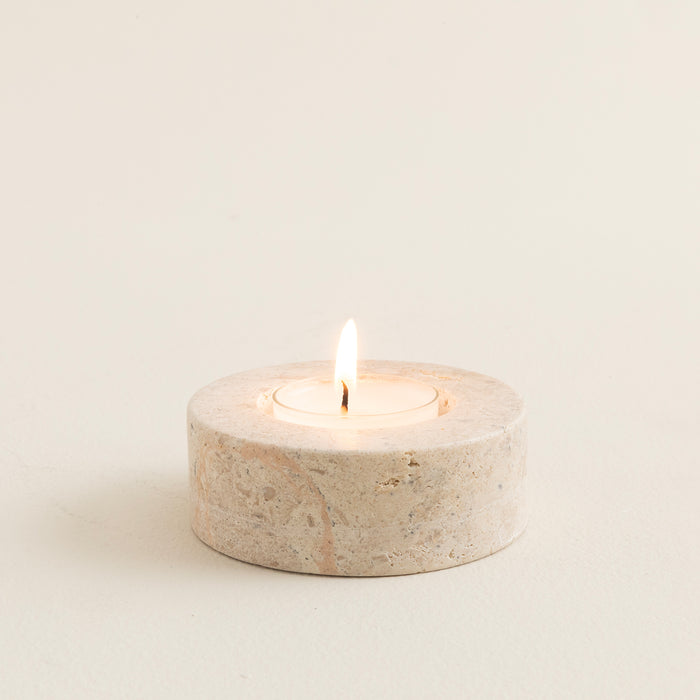 Circle Marble Candleholder 8x3 Cm Natural