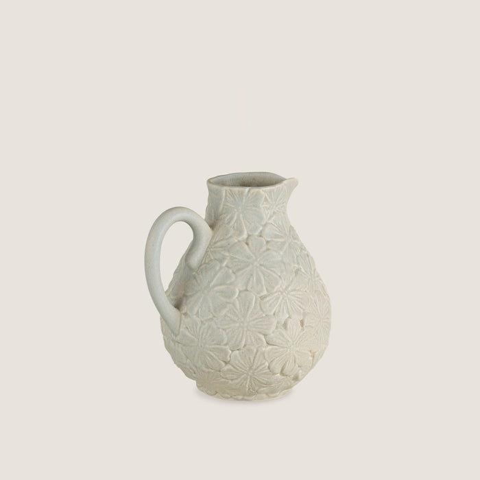 Flowers Jug - 19x16 cm Light Grey