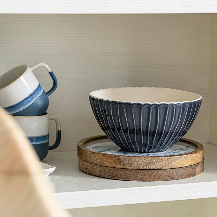 Seasıde Striped Bowl - 22x11 cm MARINE BLUE