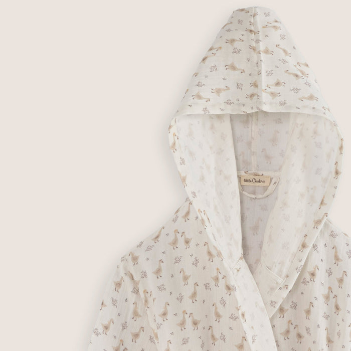 Goose Muslin Bathrobe Ecru