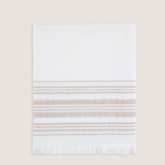Derın Bath Towel 100x150 Cm Beyaz-Beige