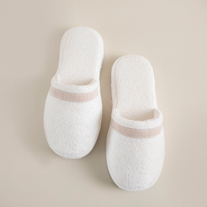 Derin Unisex Slippers Beyaz-Beige