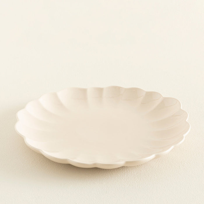 Flower Serving Plate 27 cm Beige