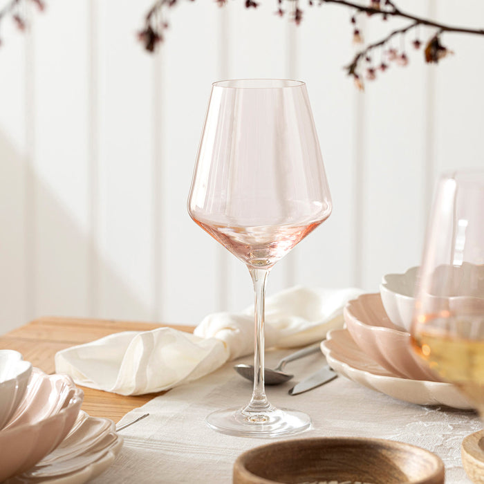 Flowers Mood White Wine Glass Powder